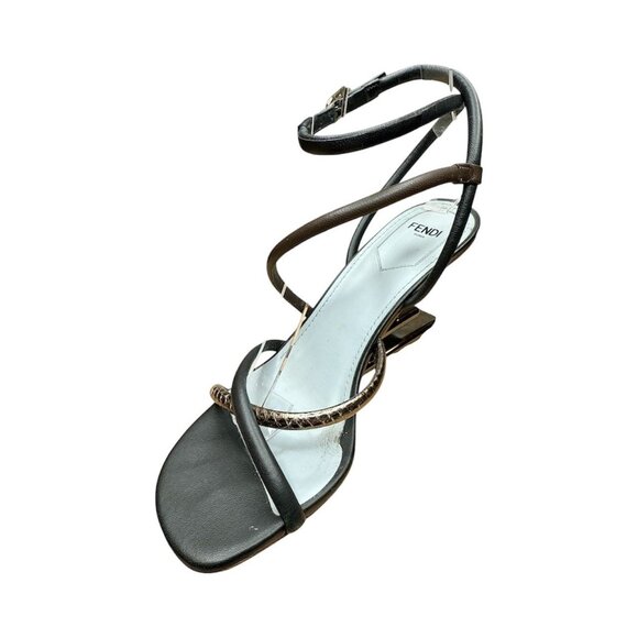 FENDI Fendi First Slide Sandals EU 37 US 7 F Shape Multicolor Wedge Heels Metal - Picture 11 of 15
